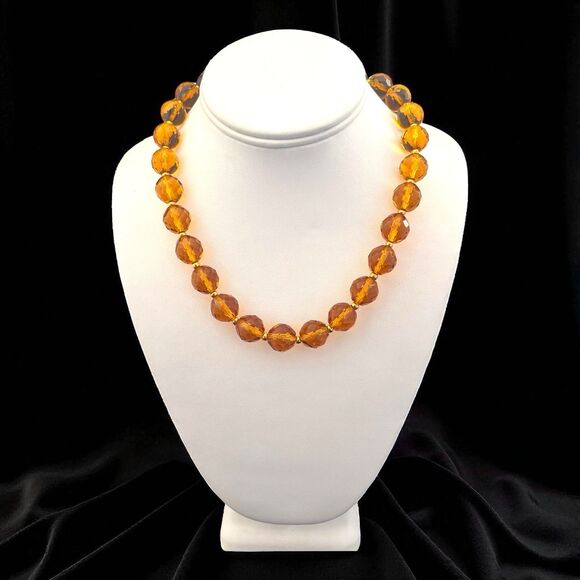 Vintage Joan Rivers Necklace Czech Glass Faceted Beads 11A - Picture 1 of 5